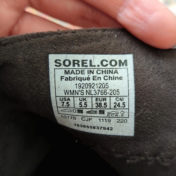 Sorel Joan Of Arctic Suede Leather Platform Wedge II Zip Ankle Booties Brown 7.5 - Picture 12 of 14